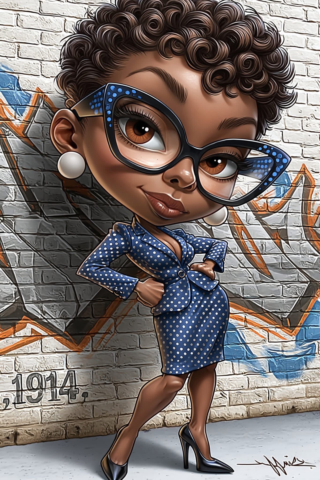 Graffiti Alley · Blue Polka Suit · 1914